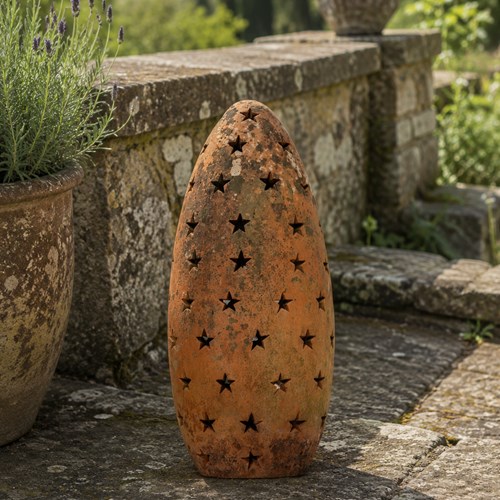 Terracotta Garden Lantern Vintage Garden Lamp Light Lighting Old Star