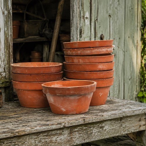 Ten Cache Pots Vintage Terracotta Plant Pot Sankey Flower Pot Half Pot Planter