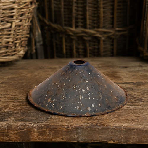 Untouched Blue Enamel Coolie Shade 10" Industrial Light Lighting Lamp Pendant