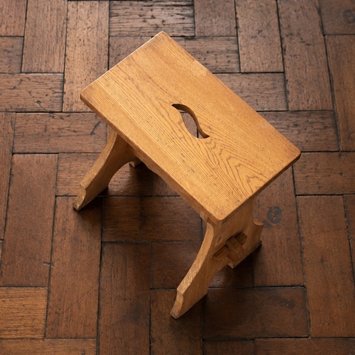 Elm Hand Slot Stool Vintage Wooden Stool Old Chair Seat Side Stool Stand Book