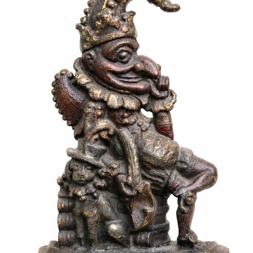 Door Stop Cast Iron Door Porter 19Th C Mr Punch Victorian Antique Old Painted