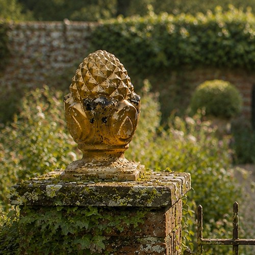 Pineapple Gate Finials Old Vintage Reclaimed Garden Pillar Doorway Interior Pair