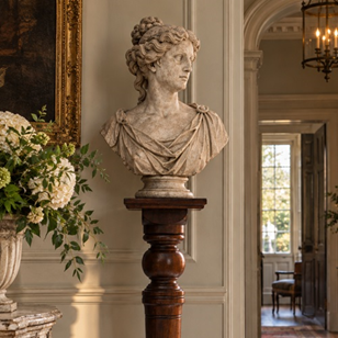 Mahogany Bust Stand Torchere Displa...