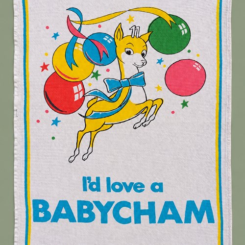 Babycham Tea Towel 1970'S Kitchen Glass Glassware Mid Century Drinks Party Bar