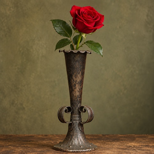 Arts & Crafts Vase Small Floral Trumpet Vase Posy Stem Nickel Flower Vase Pot