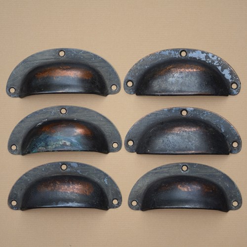 Six 1930S Cup Handles | Old Vintage Drawer Pull Handles