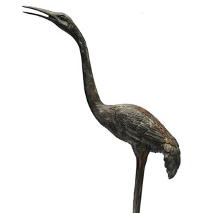 Bronze Crane Old Meiji Style Vintag...