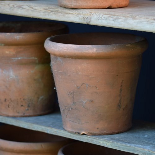 6 Ward Darlaston Terracotta Flower Pots 10 Inch Hand Thrown Vintage Clay Planter