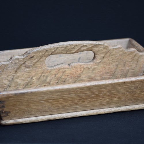 Oak Cutlery Tray 19Th Century Table Tray Antique Welsh Wooden Box Kitchen Baking