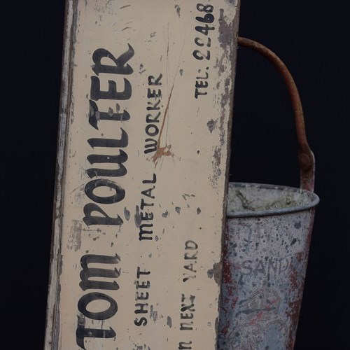 Tradesmans Sign Vintage Wooden Sign Hand Painted Wood Plaque Shop Sign Old Metal