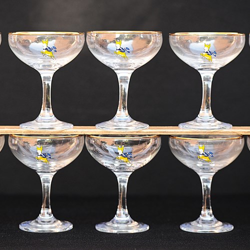 10 Babycham Glasses Vintage Babycham Glass Coupe Cocktail Champagne Drink Bar