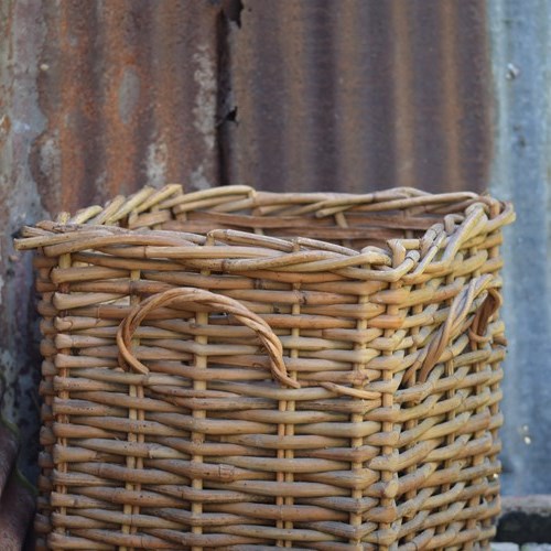 Wicker Log Basket | Fireplace Wood Rattan Fireside Country Cottage Kitchen Fire