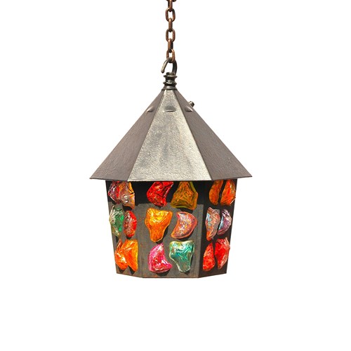Porch Lantern Porch Lamp Porch Light Old Vintage Lighting Multi Coloured Glass