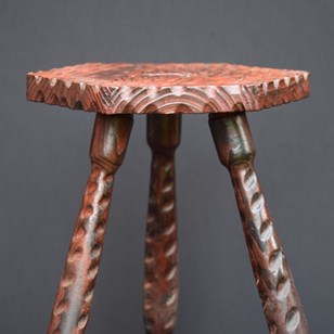 Brutalist Pine Stool With Hand Slot...