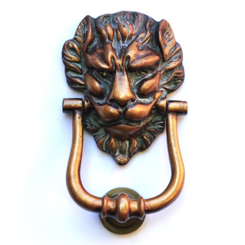 Lion Head Door Knocker Reclaimed Brass Door Knocker Old No.10 Style Door Knocker
