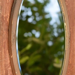 Antique Oval Mirror Framed Gilt Wal...
