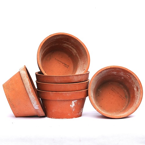 Six Cache Pots Vintage Terracotta Plant Pot Sankey Flower Pot Half Pot Planter