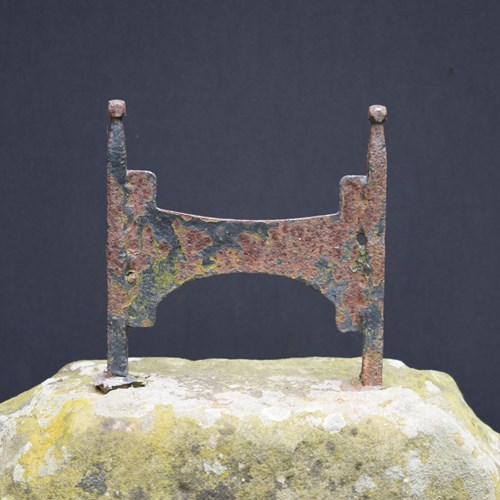 Stone & Iron Boot Scraper 19Th C Boot Scrape Antique Garden Door Way Foot Scrape