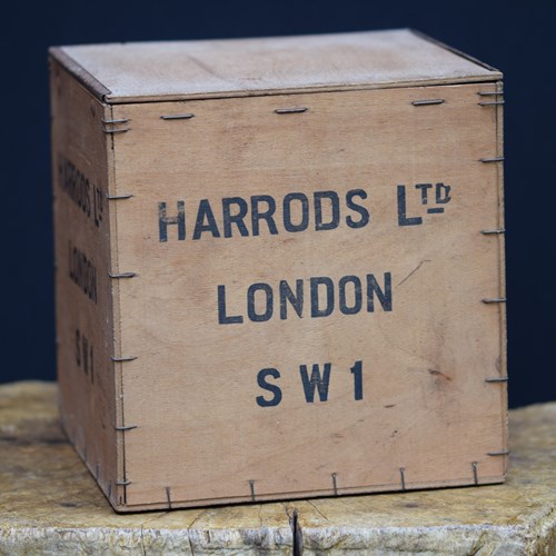 Small Harrods Tea Box 1930 Wooden Caddy Chest Crate Vintage Shop Display Kitchen