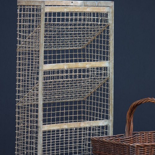 Wire Vegetable Rack Antique Galvanised Kitchen Shelf Pantry Shop Vintage Garden