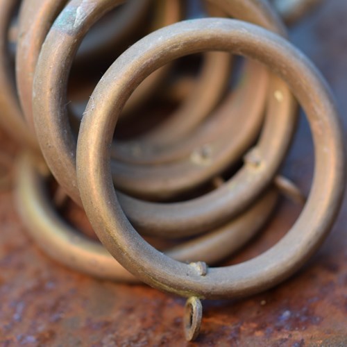 19Th Century Brass Curtain Pole Rings