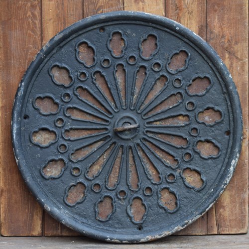 Huge Cast Iron Air Vent Hit & Miss Wall Brick Station Factory Antique Victorian