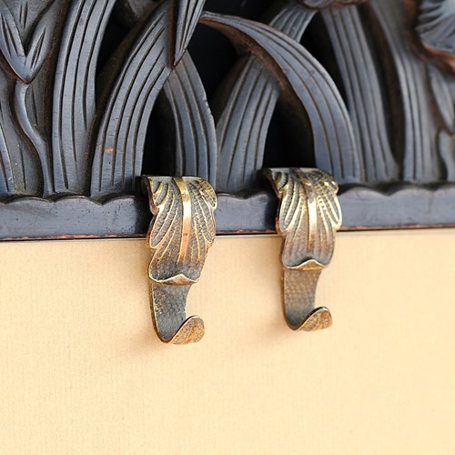 Strong Picture Mirror Hooks Brass Picture Rail Hooks Antique Oil Painting Hook