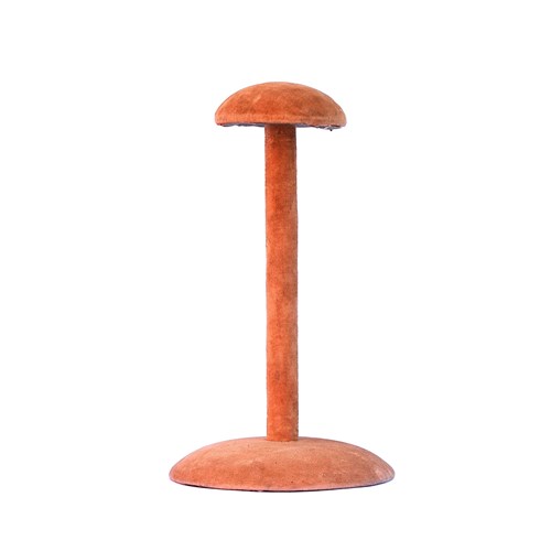 Pink Velvet Hat Stand Milliner Antique Vintage Clothes Shop Display Base Fashion