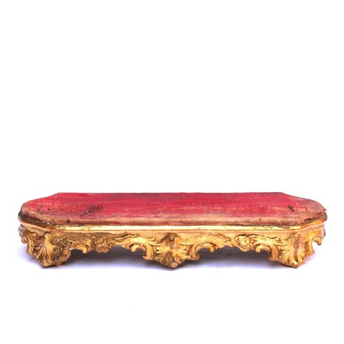 Clock Stand Victorian Gilt Wood & Velvet Stand Antique Mantel Stand Display 