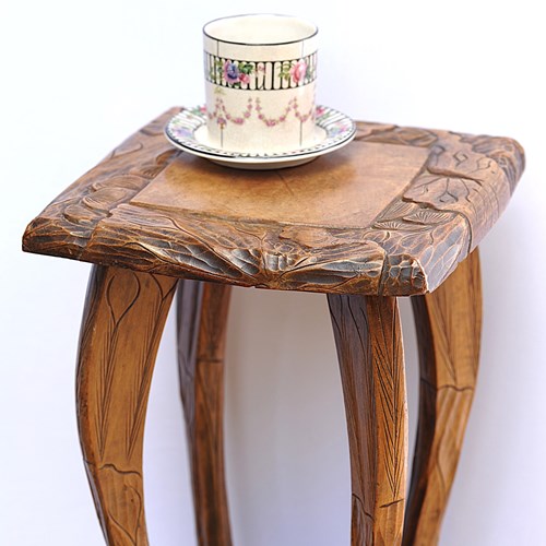 Japanese Side Table Plant Stand Lamp Liberty Arts & Crafts Torchère Antique Wood