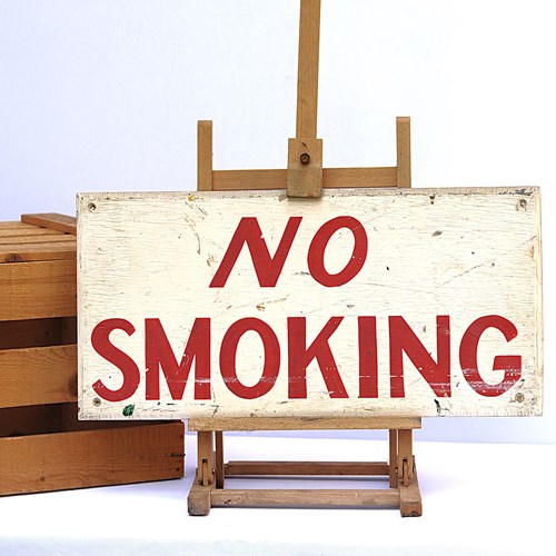 No Smoking Sign Industrial Vintage Wooden Sign Plaque Notice Factory Station Old