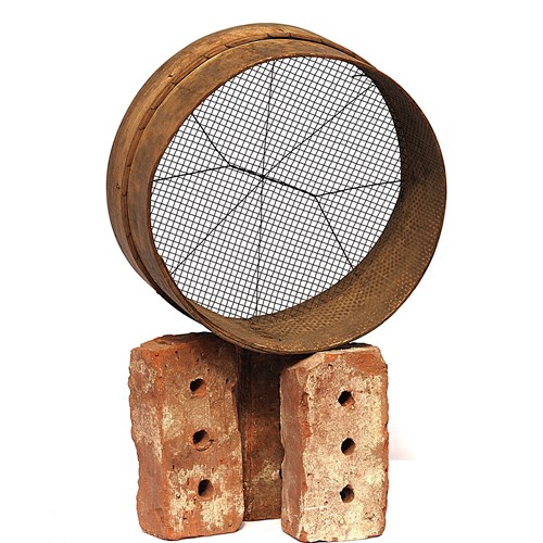 Vintage Garden Riddle Sieve Bentwood Soil Interior Design Shop Farmhouse