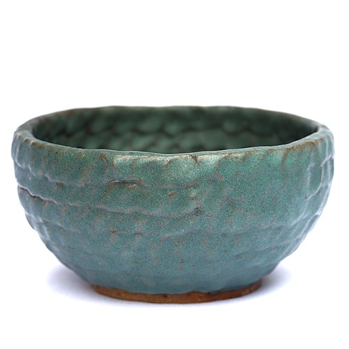 Turquoise Studio Pottery Bowl Marked ATS Old Vintage Pottery Hand Made Interior