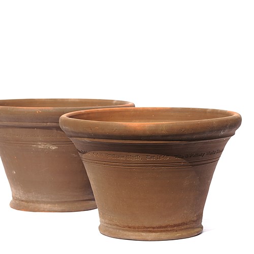 William Blyth Planters Pair | Terracotta Brown Finish | Clay Flower Pots Garden