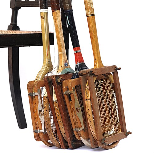 Vintage Tennis Rackets Sport Wimbledon Wooden Bat Bar Pub Ball Shop Display Club