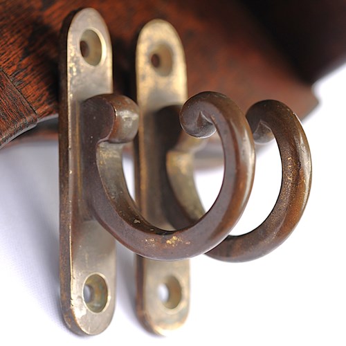 Curtain Tie Back Hooks | Brass Hook | Textiles | Interior | Pair Victorian Rail