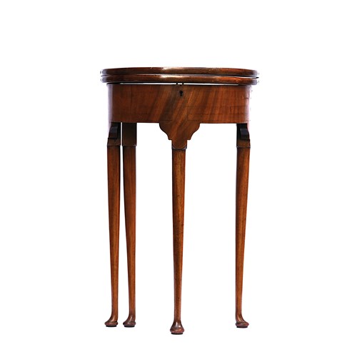 Georgian Demi Lune Tea Table Antique Mahogany Side Hall Table Stand Wood Table
