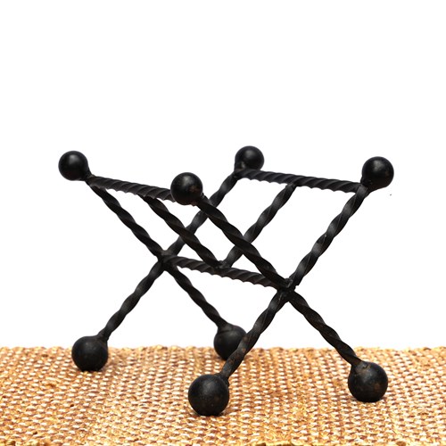 Brutalist Iron Magazine Rack Vintage Minimalist Metal Storage Waiting Room Shop