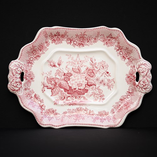 Mason's Tureen Underplate Ascot Red Red Floral Urn Soup Bowl Serving Kitchen