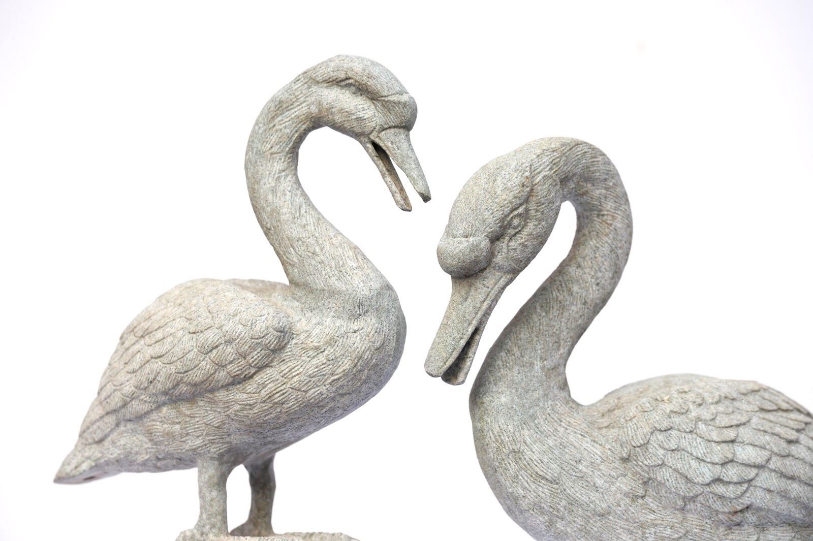 小物 WILD SWANS GROUNDER Zinc Swan Pair Garden Ornaments Vintage Metal Bird Old