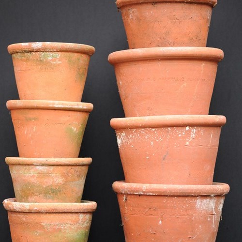Horticultural Terracotta Planters 19Th Century Antique Garden Flower Pots Clay