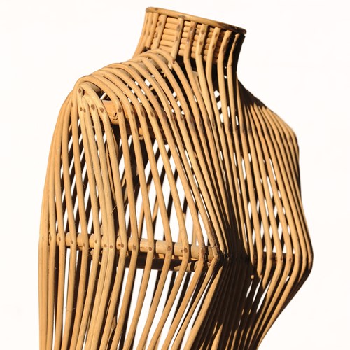 Mannequin Bamboo & Cane Antique Shop Display Model Figure Vintage Clothing Table