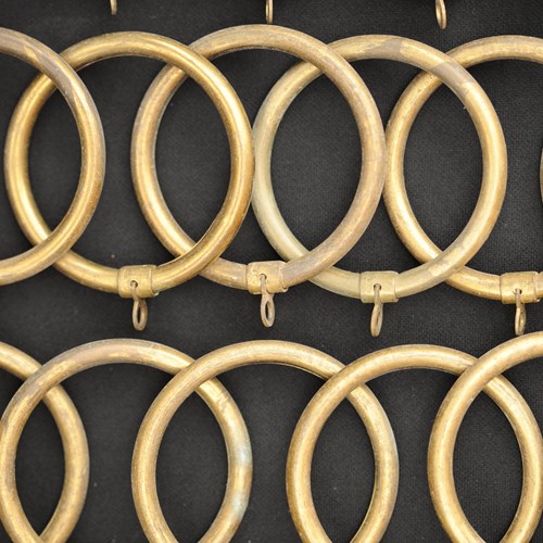 Curtain Pole Rings 19Th Century 2.5 Inch Brass Antique Victorian Vintage Reclaim