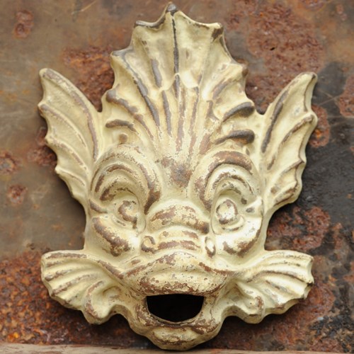 Fountain Head Cast Iron Water Feature Spout Reclaimed Antique Garden Dolphin 