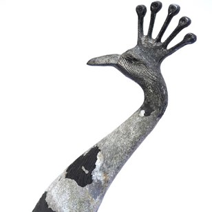 Antique Zinc Peacock Old Garden Bir...