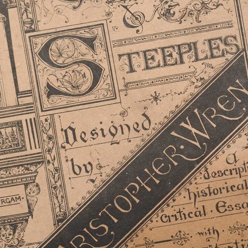 Towers & Steeples Sir Christopher Wren 1881 Antique Book Church Cathedral Spire