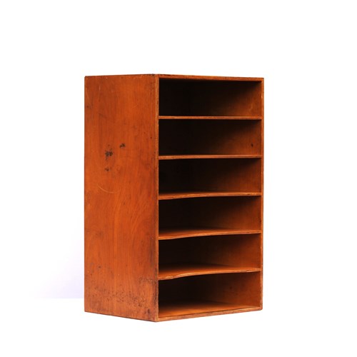Vintage Clerk's File Unit Office Storage Pigeonhole Filing Cabinet Shelf Desk