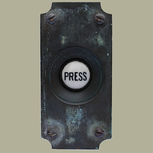 Edwardian Door Bell Antique Reclaimed Brass Doorbell Press Buzzer Vintage Bell