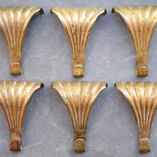 Art Nouveau Picture Rail Hooks Victorian Brass Picture Rail Hook Antique 19Th C