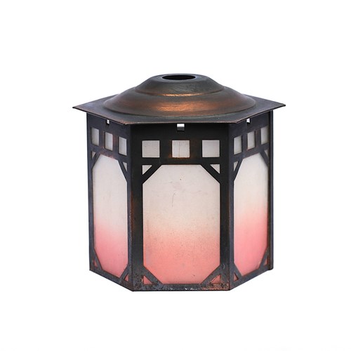 Coppered Porch Shade Antique Light Lamp Lantern Hall Vintage Reclaimed Lighting